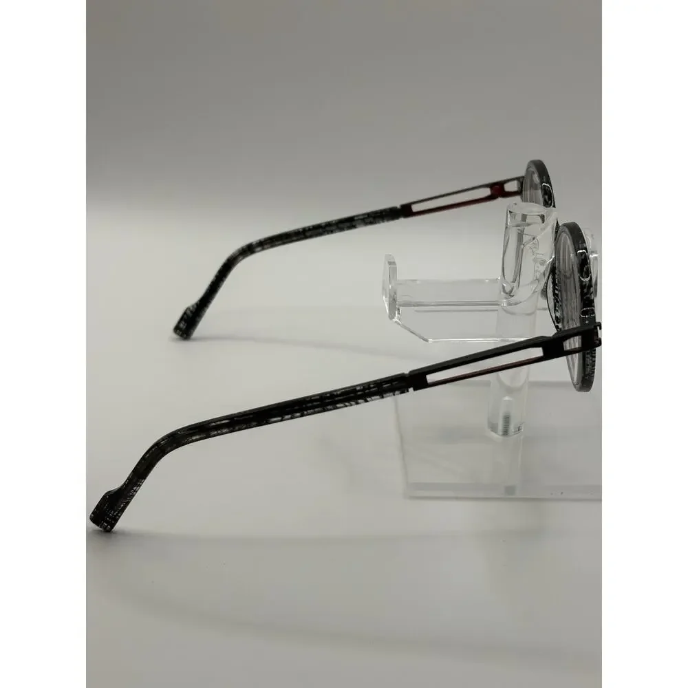 OWP Germany Mod 7504 400 Eyeglasses Frames 49-19 145 Round Gray Red